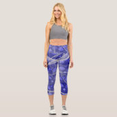 Capris Leggings en Netting Faux Bleu Foncé (Recto)