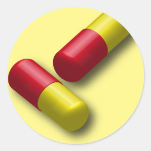 capsule-pillen-medicijn ronde sticker