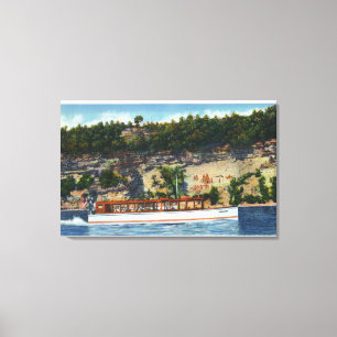 Capt. Palmers Lake Ride Stroller IV Boat Scene Canvas Afdruk