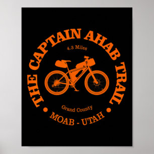 Captain Ahab Trail Grappig Moab Utah Mountainbiken Poster