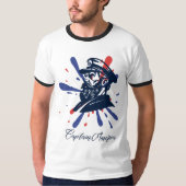 Captain America T-shirt ontwerp met Amerikaanse vl (Voorkant)