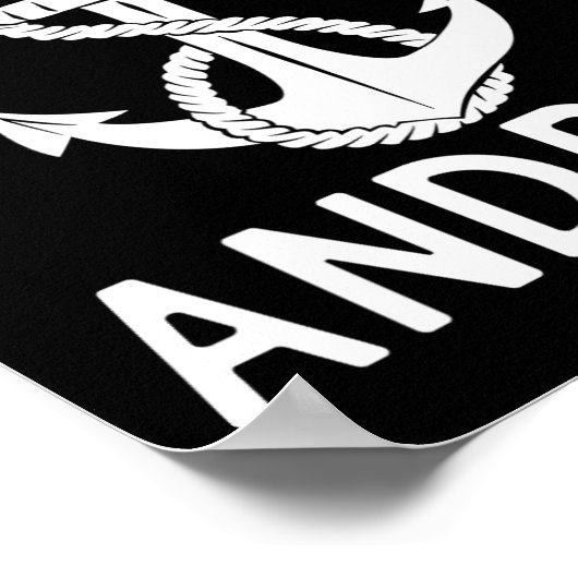 Captain Andrew Boating Boat Yacht Ship Anchor Poster (Hoek)