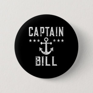 Captain Bill Booteigenaar Art Boating Thema Ronde Button 5,7 Cm