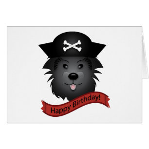Captain Black Dog - Carte de voeux, blanc standard