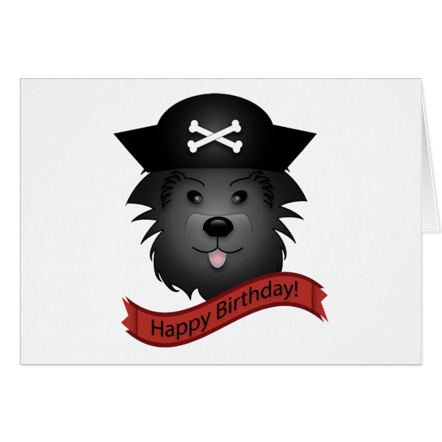 Captain Black Dog - Carte de voeux, blanc standard (Devant horizontal)