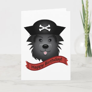 Captain Black Dog - Carte de voeux, blanc standard