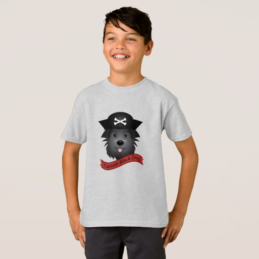 Captain Black Dog - T-shirt de base pour enfants (Devant entier)