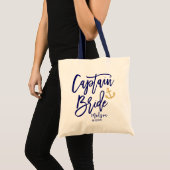Captain Bruid Blauw Scheepsfeest Bruidsfeest Tote Bag (Voorkant (product))