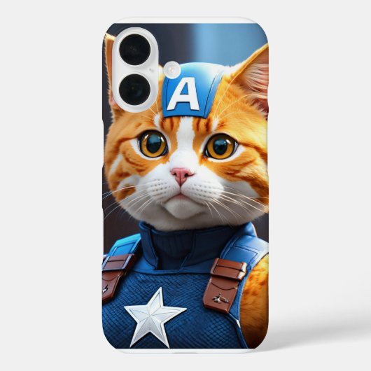 Captain Cat iPhone 16 Hoesje (Achterkant)