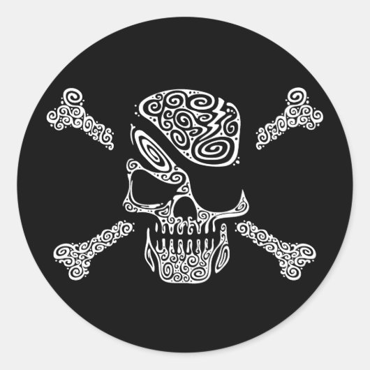 Captain Curly Ronde Sticker (Voorkant)