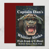 Captain Dan's Pagan Fishing Charters Whittier AK Kaart (Voorkant / Achterkant)