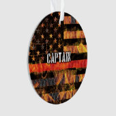 Captain Firefighter Flag Ornament (voorkant)