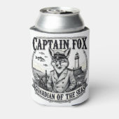 Captain Fox Guardian of Seas Nautical Design Blikjeskoeler (Blikje Achterkant)