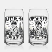 Captain Fox Guardian of Seas Nautical Design Blikvorm Glas (Achterkant)