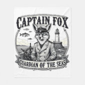 Captain Fox Guardian of Seas Nautical Design Fleece Deken (Voorkant)