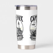 Captain Fox Guardian of Seas Nautical Design Geïsoleerde Drinkbeker (Rechts)