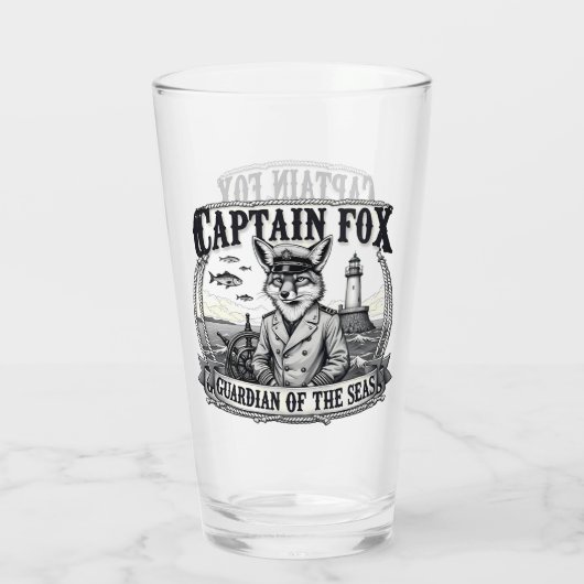 Captain Fox Guardian of Seas Nautical Design Glas (Achterkant)