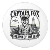 Captain Fox Guardian of Seas Nautical Design Keramische Knop (Voorkant)
