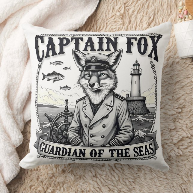Captain Fox Guardian of Seas Nautical Design Kussen (Deken)