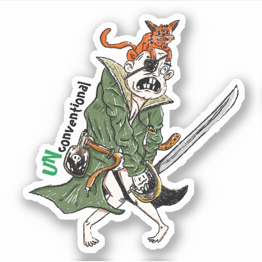 Captain Fudge Battle Stand Sticker (Voorkant)