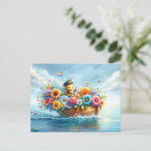 Captain Honeybee's Floral Flotilla Briefkaart (Staand voorkant)