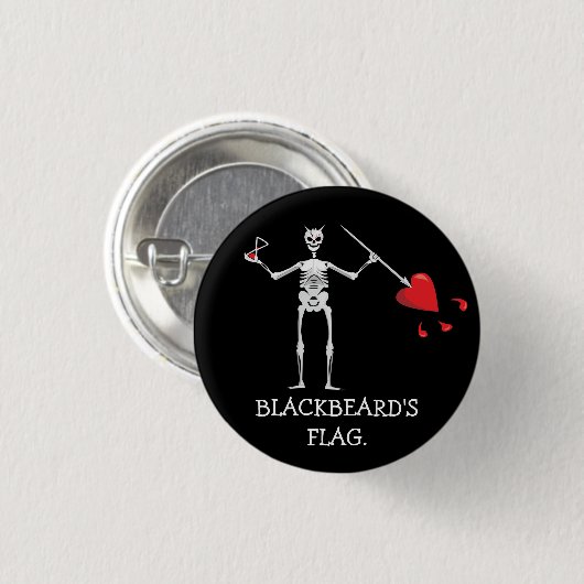 CAPTAIN MAYFLOWER'S Blackbeard Flag Ronde Button 3,2 Cm (Voorkant /achterkant)
