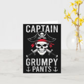 Captain Mpy Pants Rate Humor Skull Graphic  Kaart (Gele Bloem)