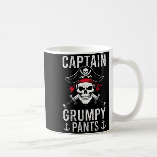 Captain Mpy Pants Rate Humor Skull Graphic  Koffiemok (Rechts)