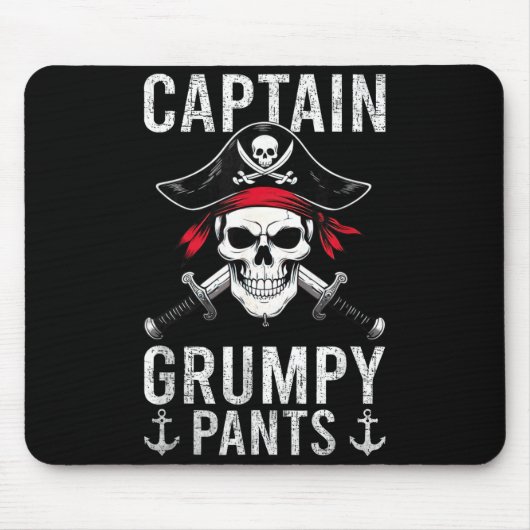 Captain Mpy Pants Rate Humor Skull Graphic  Muismat (Voorkant)