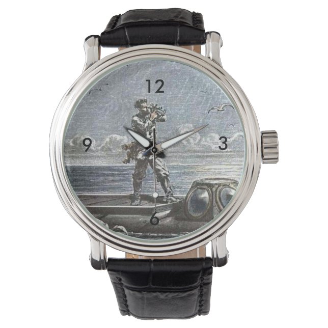 Captain Nemo Verne 20.000 Leagues Sci Fi Art Horloge (Voorkant)