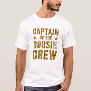 CAPTAIN OF THE COUSIN CREW Leopard Print Funny Gra T-shirt