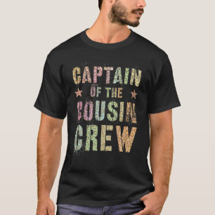 CAPTAIN OF THE COUSIN CREW Leopard Print Funny Gra T-shirt