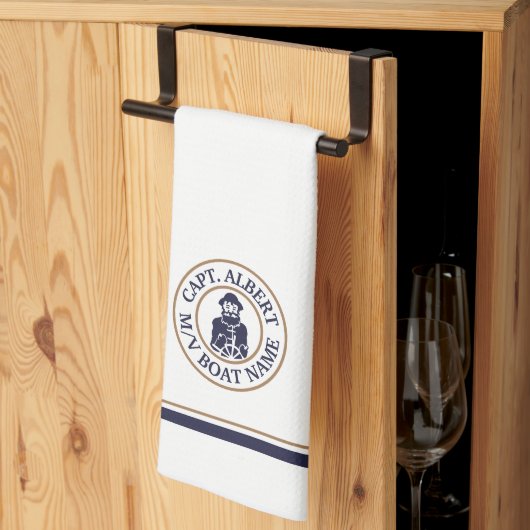 Captain Old Scruff Logo Serviette de cuisine perso (Pliage en tiers)