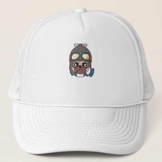 Captain Pug Trucker Pet (Voorkant)