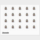 Captain Pug Vierkante Sticker (Vel)