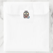 Captain Pug Vierkante Sticker (Tas)