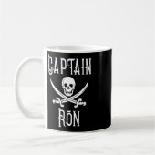 Captain Ron Personalized Pirate Skull Boating Koffiemok (Links)