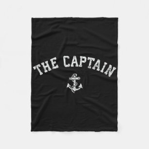  Captain T Shirt Old Retro Captain Boating Fleece Deken