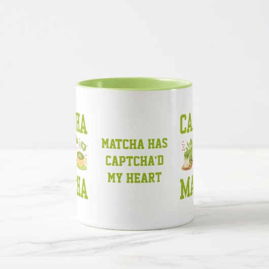 CAPTCHA DA MATCHA Fun Latte Drinker Mok (Midden)