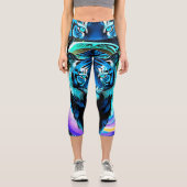 Capteur Wolf Dream Electric Blue Capri Leggings (Recto)