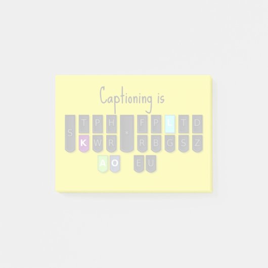 Captioning is Cool Steno Keyboard Post Post-it® Notes (Voorkant)