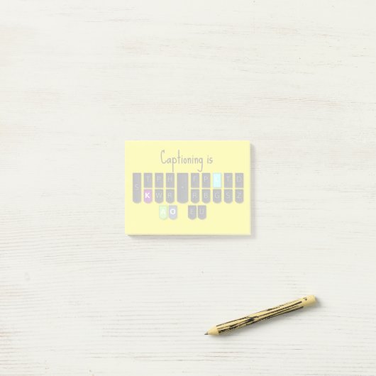 Captioning is Cool Steno Keyboard Post Post-it® Notes (Op bureau)