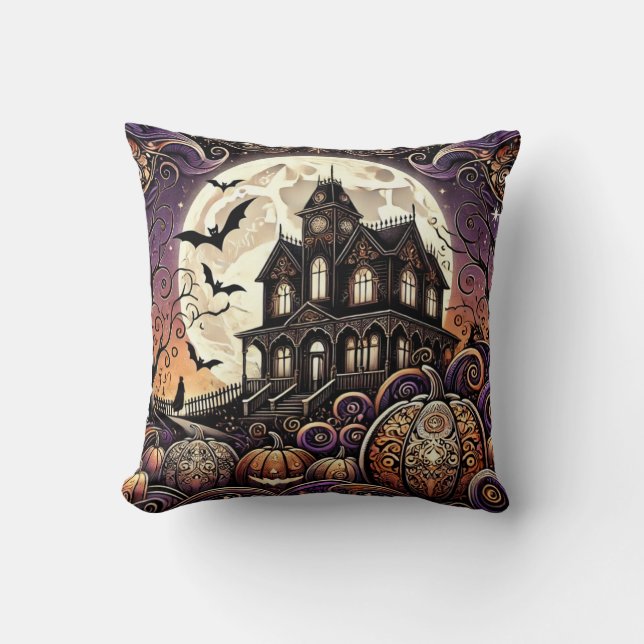 Captivant Halloween Coussin 🎃 Owl & Moon Magic (Recto)