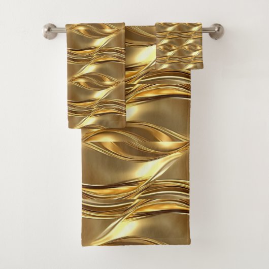 Captivating gold pattern bad handdoek (Insitu)