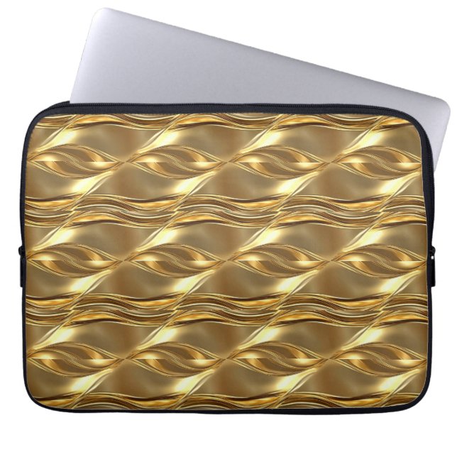 Captivating gold pattern laptop sleeve (Voorkant)