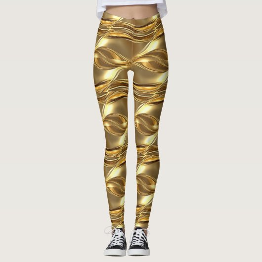 Captivating gold pattern leggings (Voorkant)