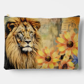 Captivating Leeuwenkop & Zonnebloemen Cosmetische  Etui (Voorkant)