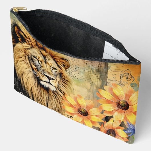 Captivating Leeuwenkop & Zonnebloemen Cosmetische  Etui (Open)