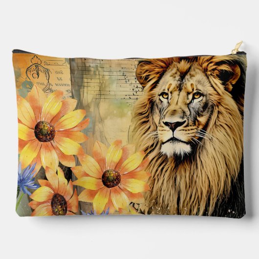 Captivating Leeuwenkop & Zonnebloemen Cosmetische  Etui (Achterkant)