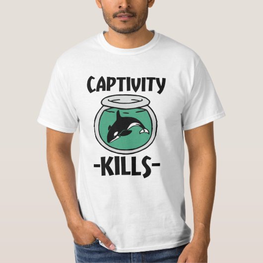 Captivity doodt het shirt Orca Whales mannen (Voorkant)